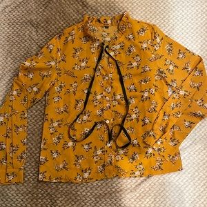 Button Up Floral Blouse Size M